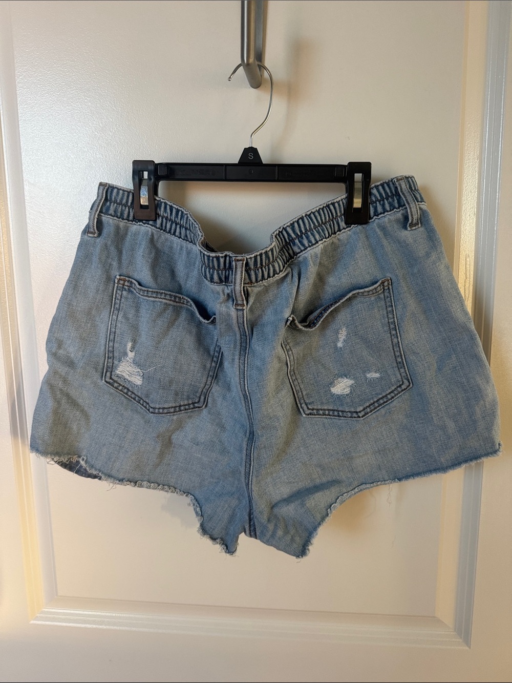 aerie DayDream Light Blue Distressed Denim Jean Shorts - Picture 6 of 7